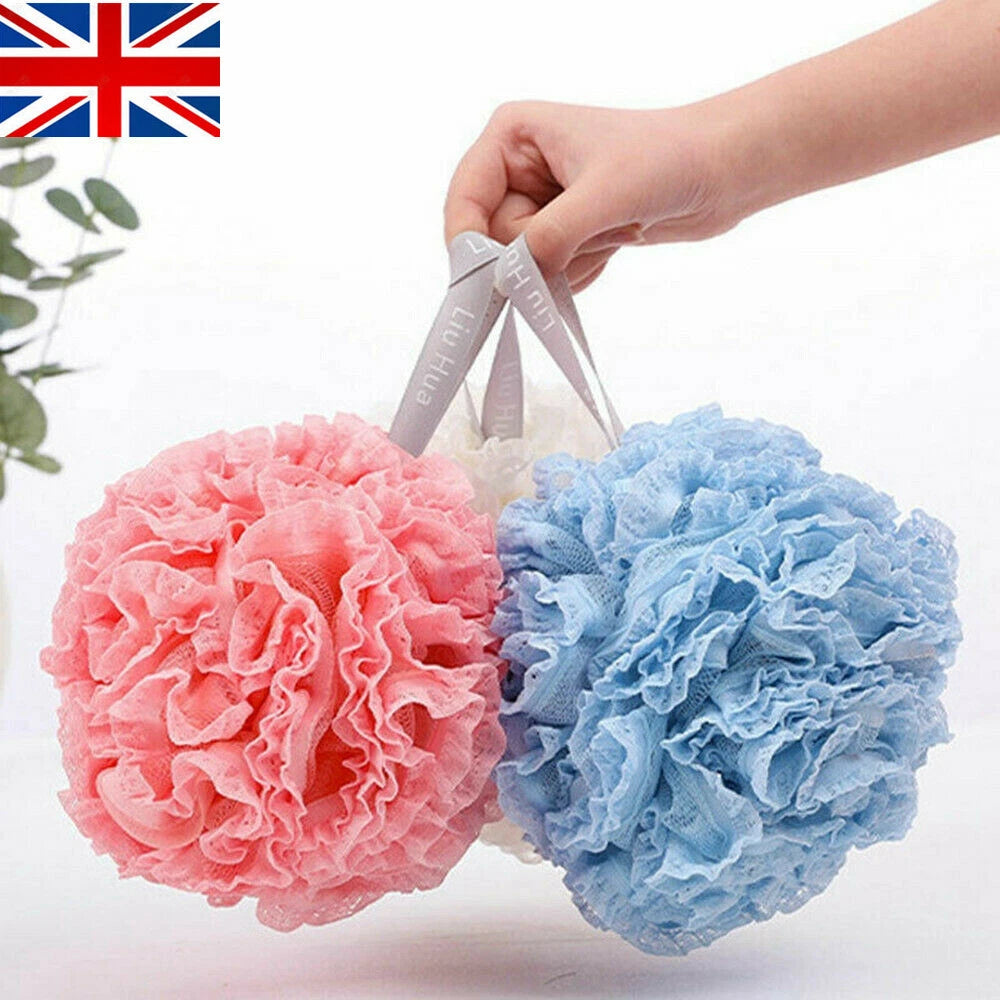 Exfoliating Large Body Scrubber Sponge Flower Brush Puff Bath Loofah Mesh Shower