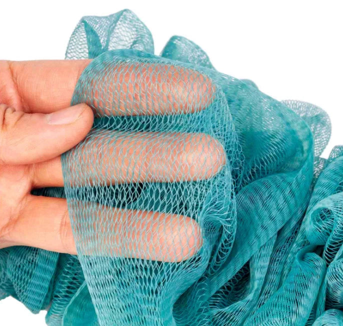 Back Scrubber for Shower with Long Handle, Soft Nylon Mesh Sponge, Blue, Unisex