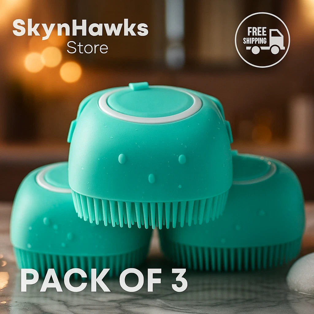 Silicon Massage Bath Brush Hair Scalp Bathing Brush For Cleaning Body Pack of 3