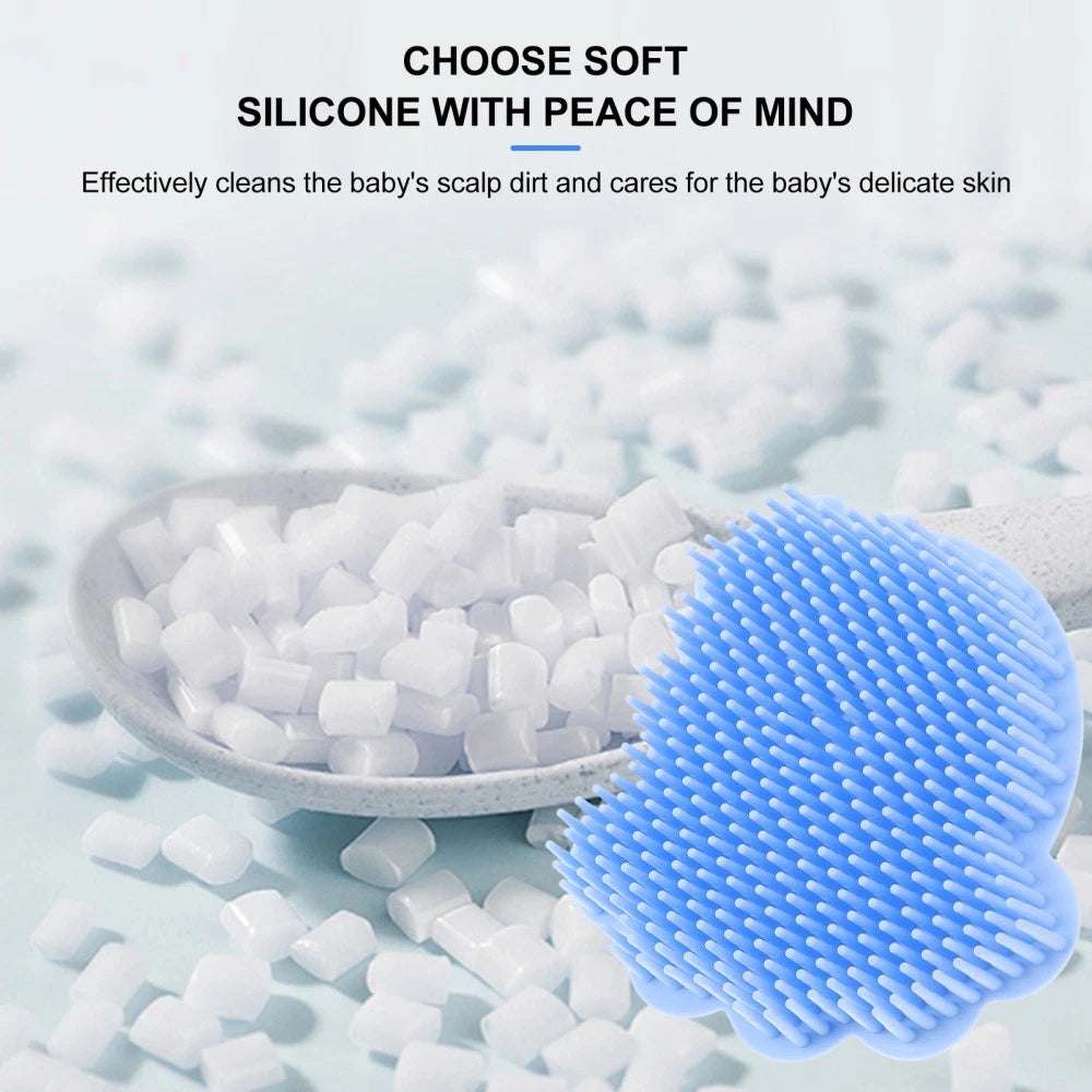 Infant Bath Brush Baby Bathing Scrubber Silicone Infant Shower Brush Bath Brush