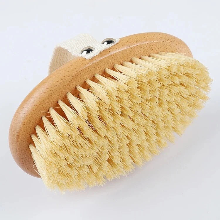 Premium Body Brush Dry Brush For Skin Exfoliating Natural Boar Bristles