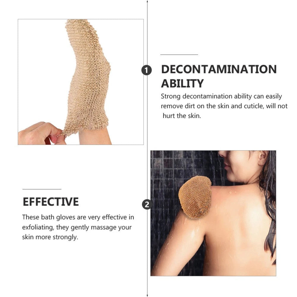 2Pcs Exfoliating Body Brush Glove Bath Scrubber for Smooth Skin