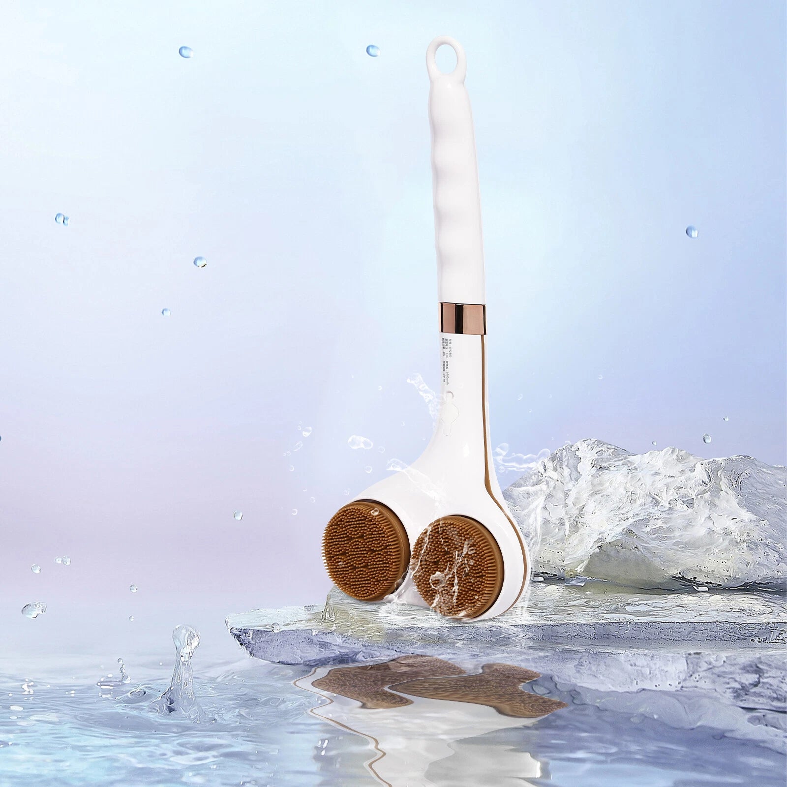 Double Head Electric Bath Brush Body Shower Brush Long Handle Back Massage Clean