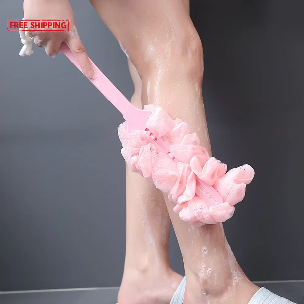 Long Handle Back Brush Body Scrubbers Shower Hanging Body Brush Sponges Soft Mes