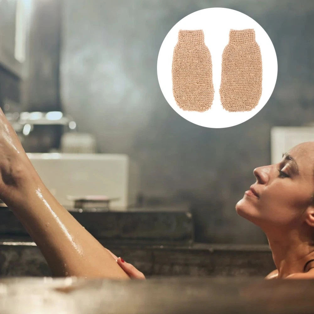 2Pcs Exfoliating Body Brush Glove Bath Scrubber for Smooth Skin