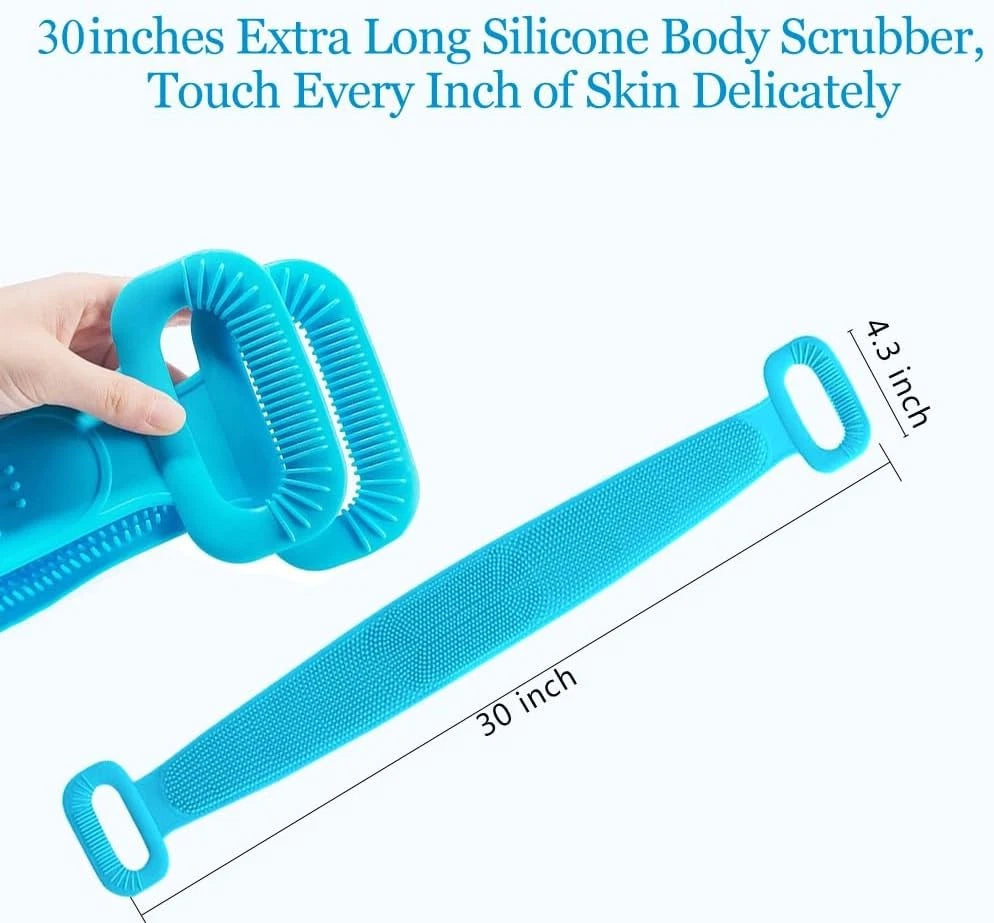 Inmorven Exfoliating Back Scrubber for Shower with Handles, 30 Inch Double-Sided