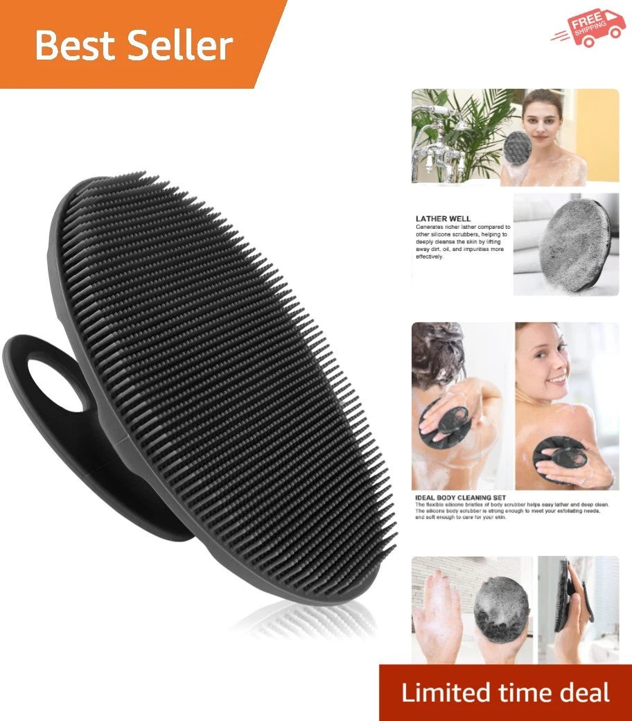 Soft Silicone Handheld Body Scrubber - Gentle Exfoliating Brush for All Skin