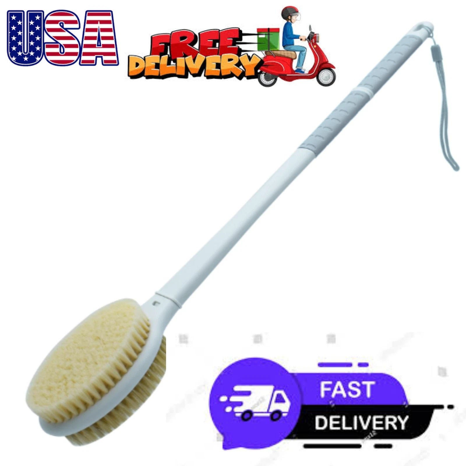 20.5 Back Bath Brush Long Handle for Shower for Elderly men and Women back Scrub