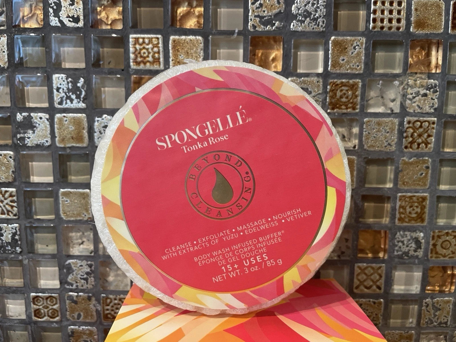 Spongelle Set 3 Body Wash Infused Buffer Sunlit Bergmot Pear Blossom Tonka Rose