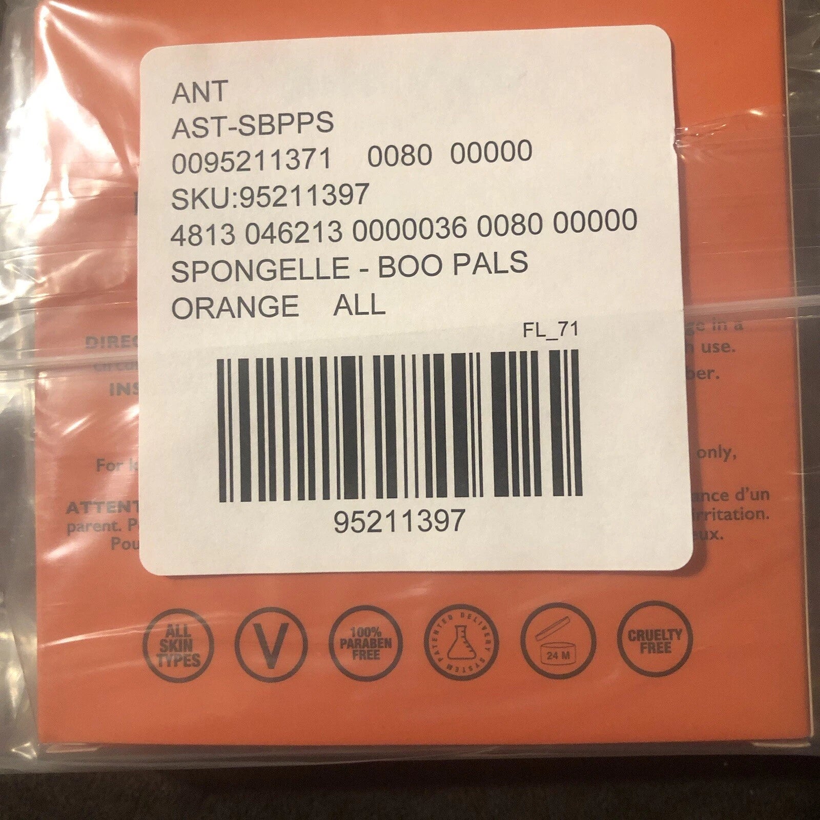 Boo Pals By Spongelle Pumpkin Spice Multi Use Sponge With Built In Body Wash