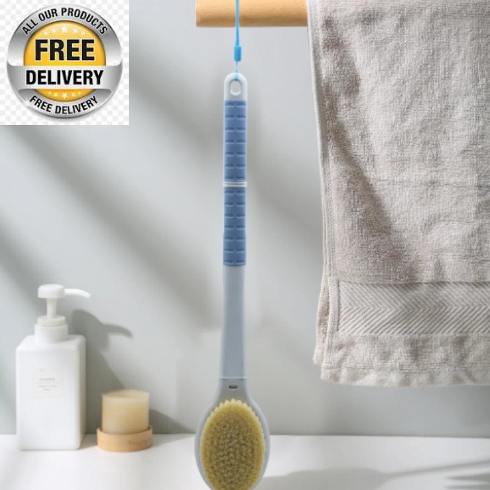 20.5 Back Bath Brush Long Handle for Shower for Elderly men and Women back Scrub