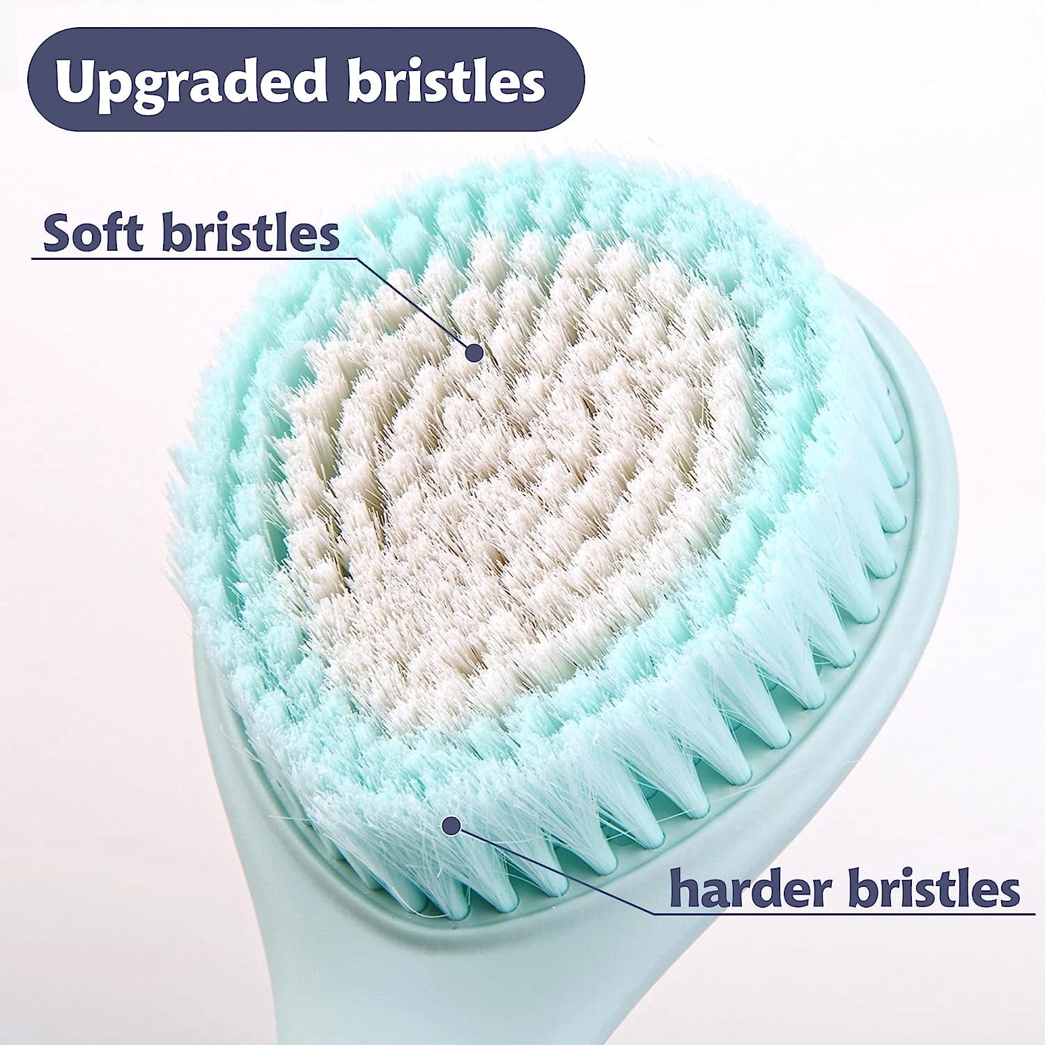 BEDELITE Back Scrubber for Shower - Long Handle Bath Brush (16.4 Inches) with So