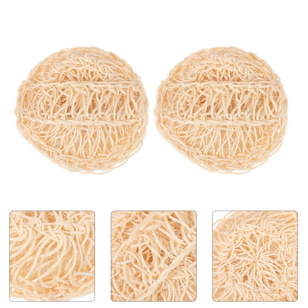 2 Pcs Sisal Bath Brush Man Mother Shower Products Cleaner Bathing Balls