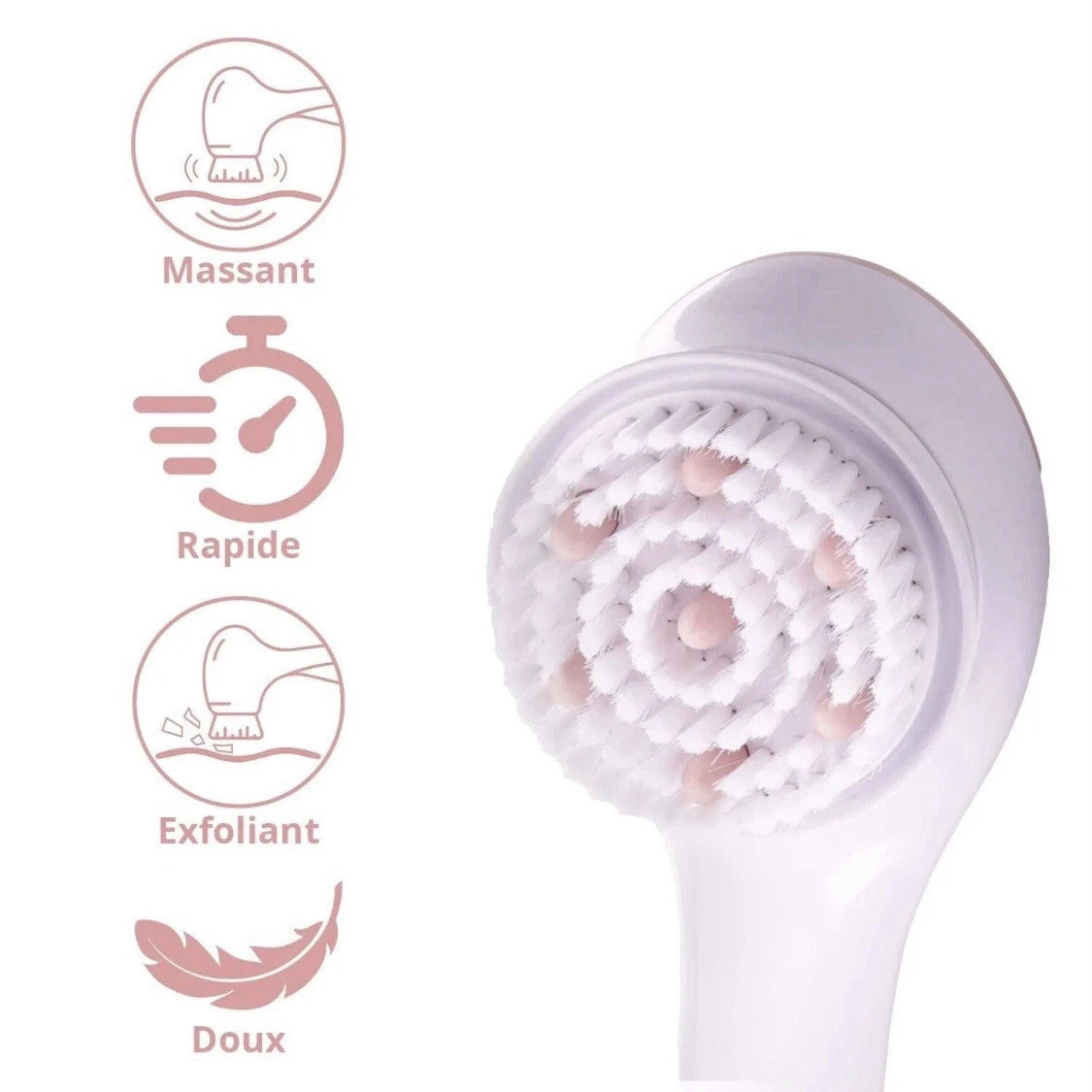 Finishing Touch Flawless Cleanse Spa Spinning Body Brush and Shower Wand 3 Heads