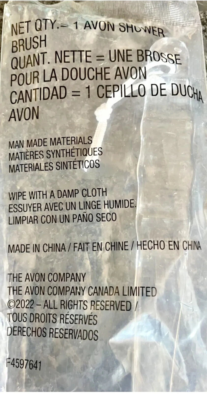 Avon~Long Handle Shower Brush~w/Massage Nubs on Back of Brush~New Factory Sealed