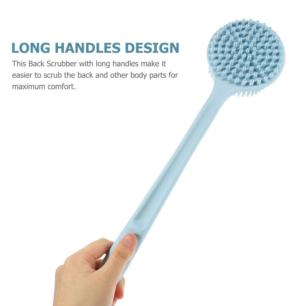 Silicone Bath Brush Back Cleaning Scrubber Shower Man Long Handle