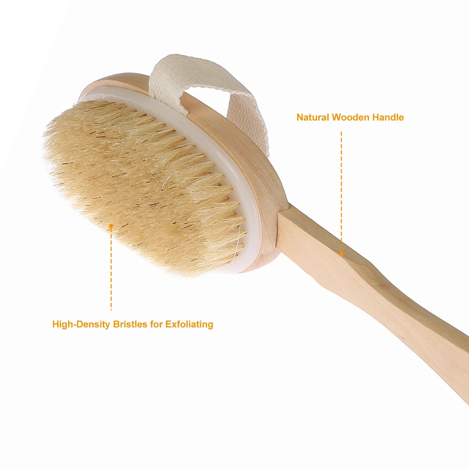 Natural Wooden 15" Bath Shower Body Back Brush Spa Scrubber With Long Handle US