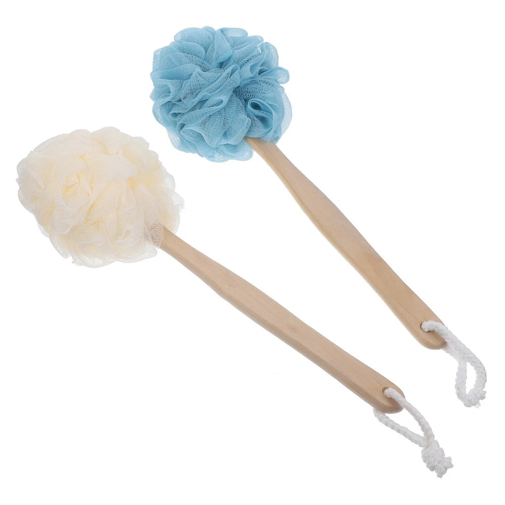 2 Pcs Body Scrubber Brush Bath Brushes Elderly Baby Long Handles for