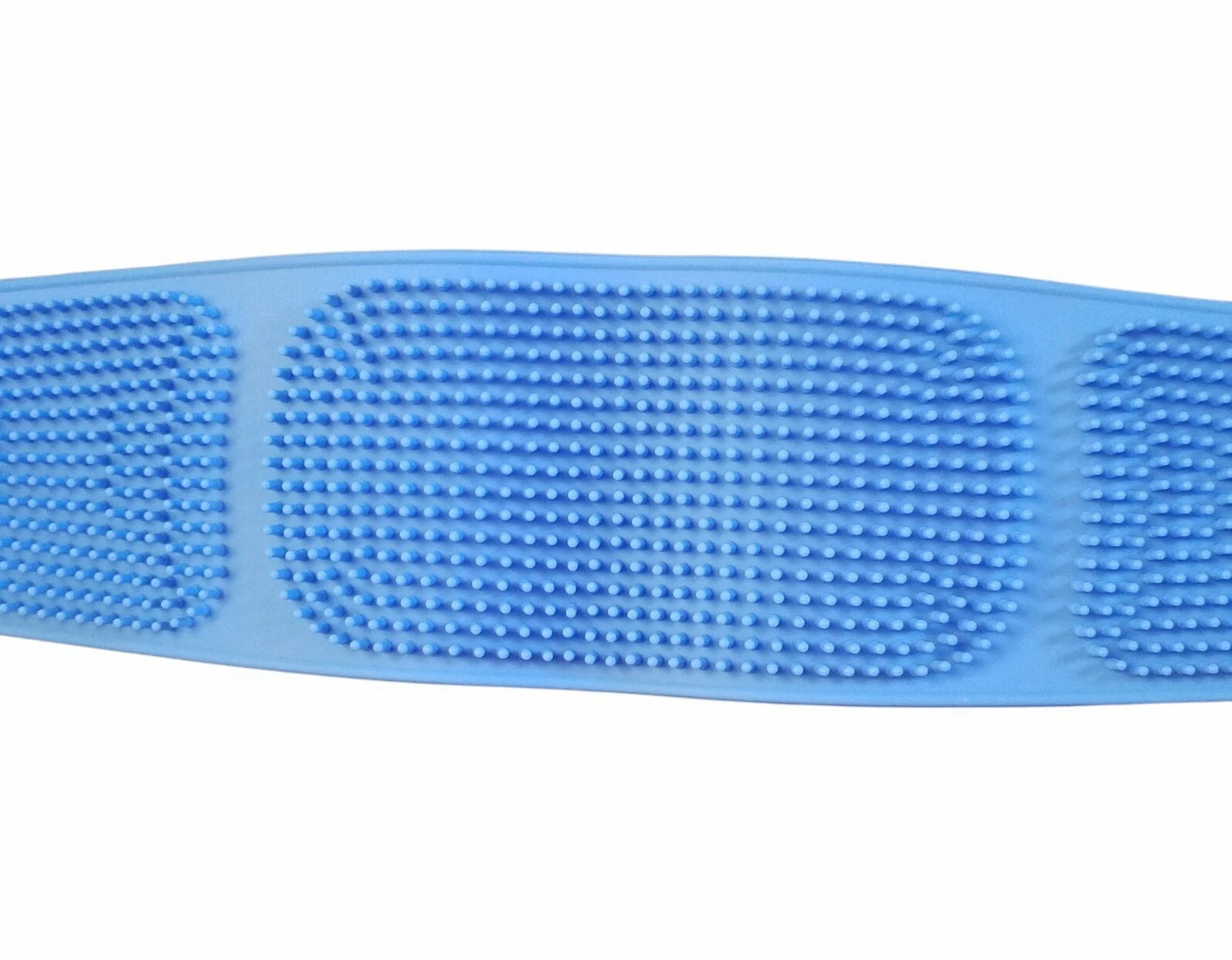 Dual Sided Silicone Bach Scrubber Body Bath Belt Massage Brush Shower 31" Blue