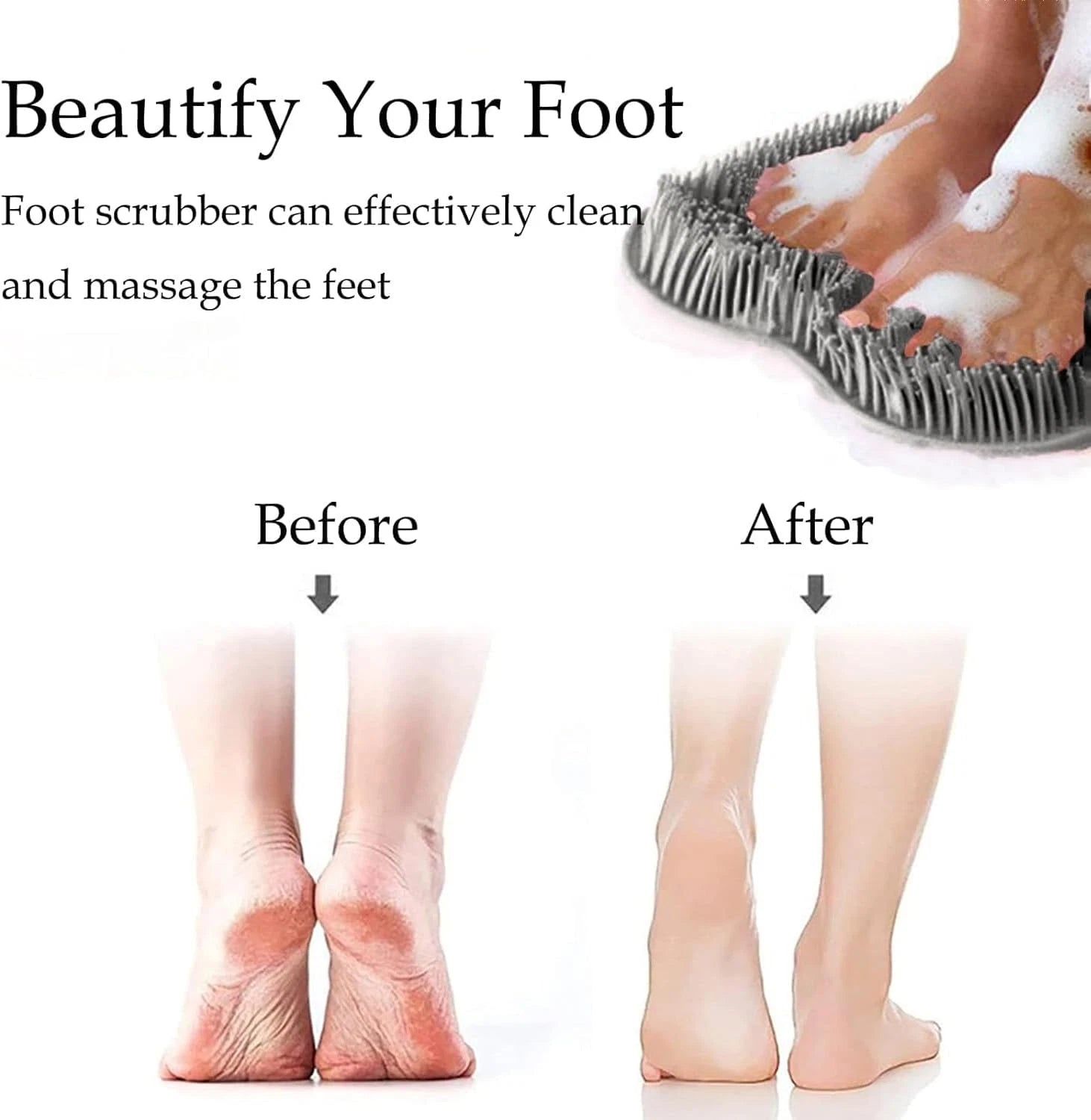 Silicone Foot Back Scrubber Exfoliating Massager Pad Cleaning Mat Bath Shower