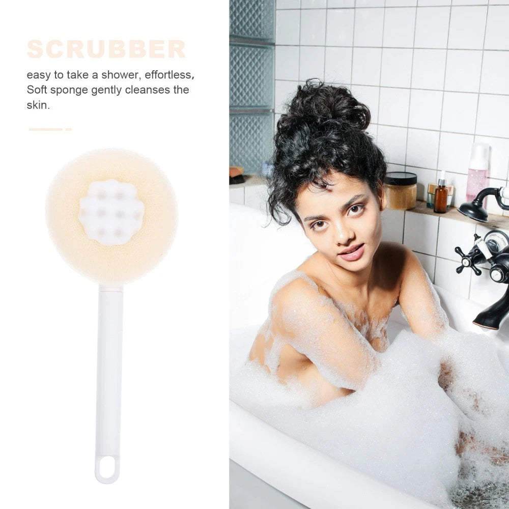 Plastic Exfoliating Brush Body Bath Brush Portable Back Scrubber Handle Shower
