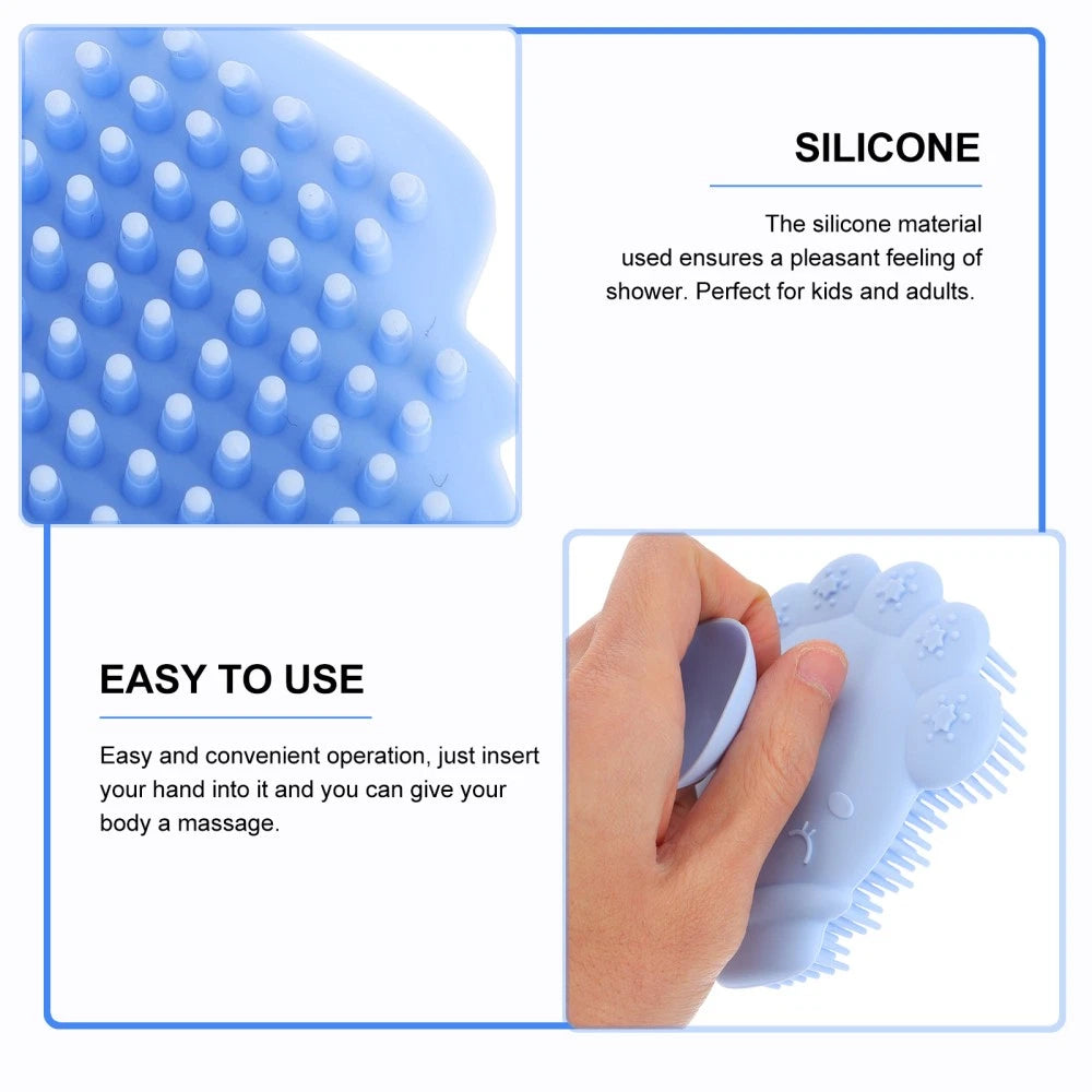 Infant Bath Brush Baby Bathing Scrubber Silicone Infant Shower Brush Bath Brush