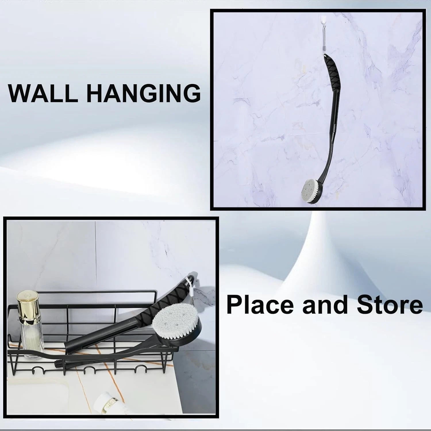 20.5" Back Scrubber Bath Brush with Long Handle for Shower