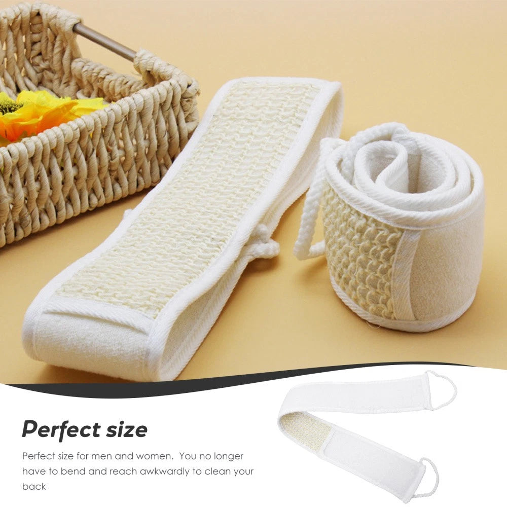 2Pcs Long Body Scrubber Back Cleaning Bath Strap Exfoliating Bath Body Brush