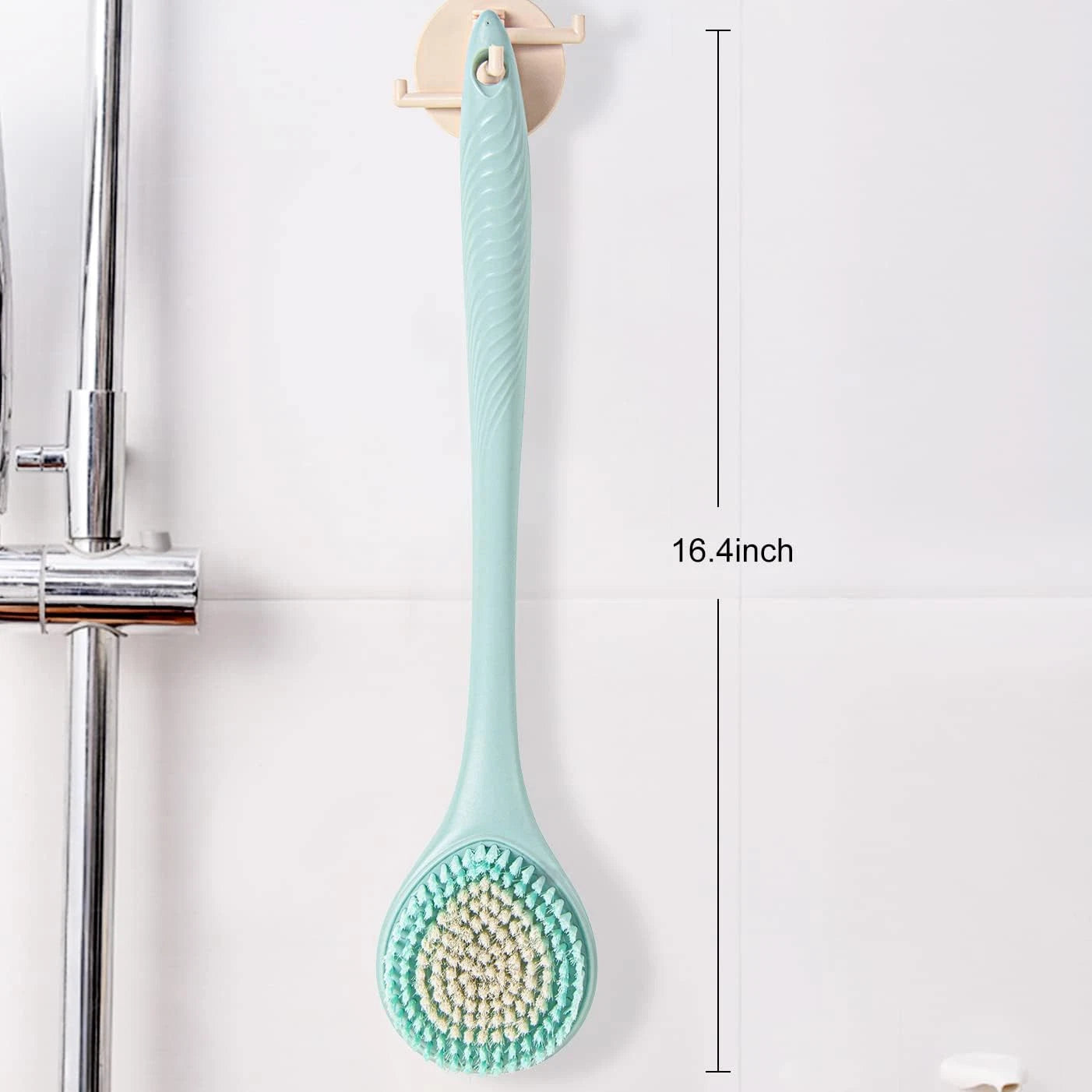 BEDELITE Back Scrubber for Shower - Long Handle Bath Brush (16.4 Inches) with So