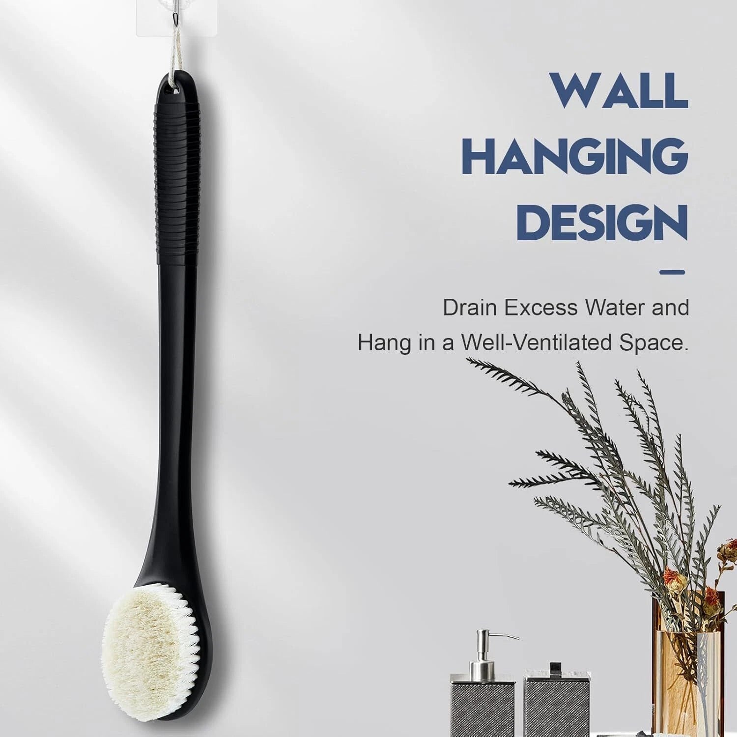 Back Scrubber for Shower, Shower Body Brush for Cleaning with Long Handle for Sh