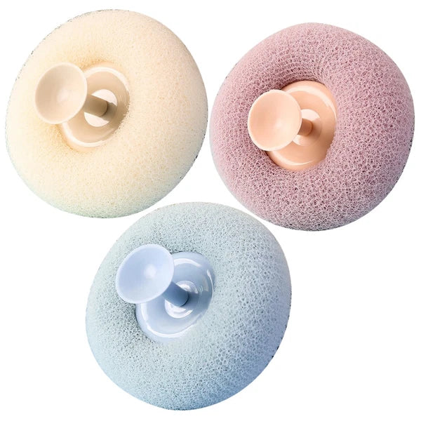 3 Pcs Bath Brush Shower Scrubber for Body Miss Poufs All Stuffdesign
