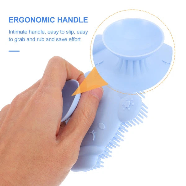 Infant Bath Brush Baby Bathing Scrubber Silicone Infant Shower Brush Bath Brush