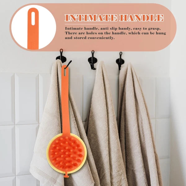 2pcs Bathroom Bath Brush Shower Skin Massage Exfoliation Scrubber with Hook