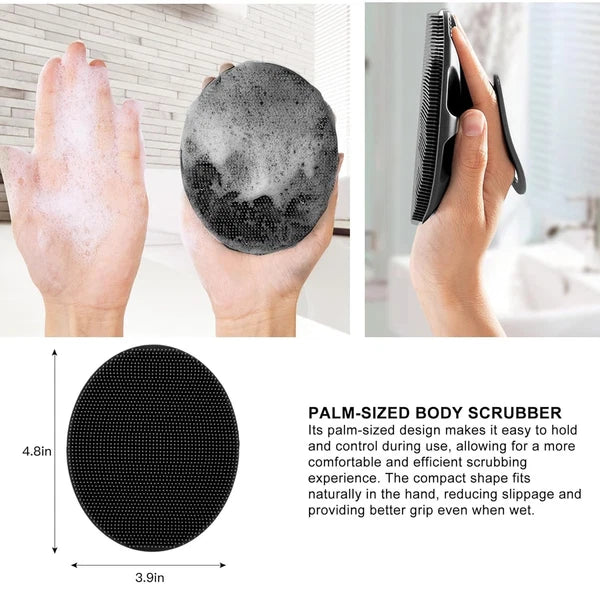 Soft Silicone Handheld Body Scrubber - Gentle Exfoliating Brush for All Skin