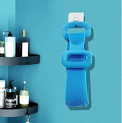 X-Long Bath Scrub Towel Brush Body Shower Silicone Back Exfoliating Belt Wash