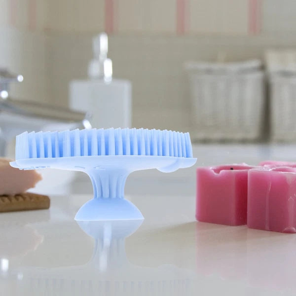 Infant Bath Brush Baby Bathing Scrubber Silicone Infant Shower Brush Bath Brush