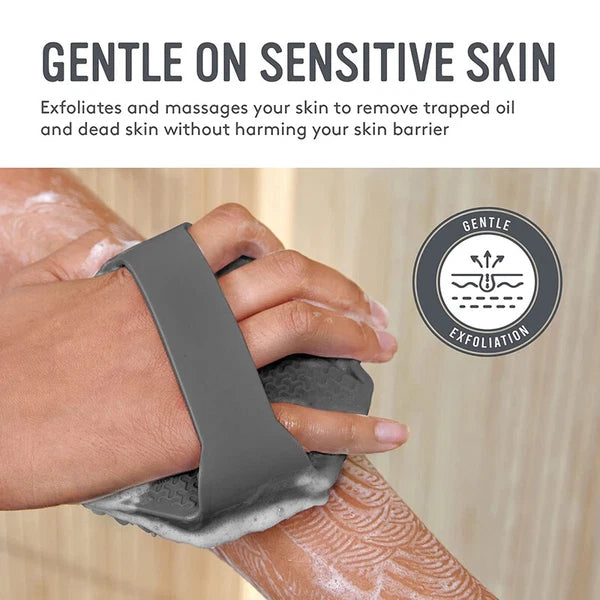 2 in 1 Body Shower Scrubber Wash Exfoliator Brush Scalp Silicone Massager