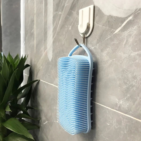 Silicone Shower Brush Practical Bath Brush with Hanging Hook Home Bath Supply