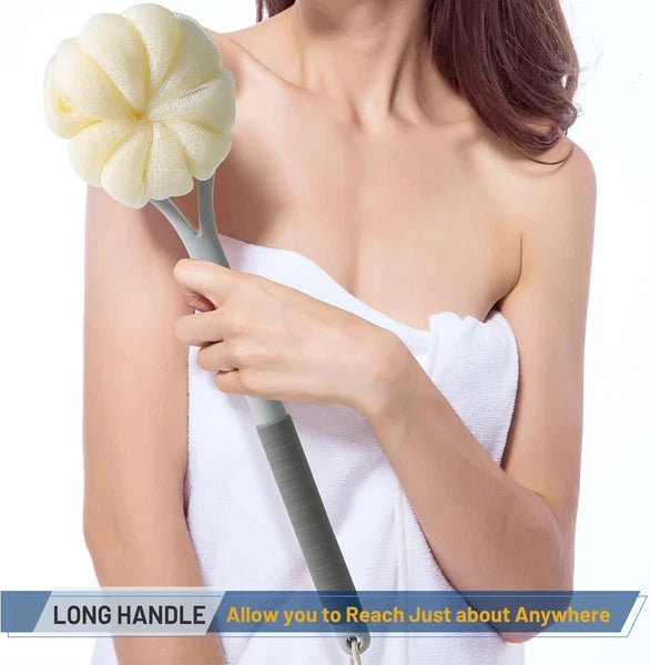 Shower Body Brush,Soft Bristles and Beautiful Pumpkin Loofah 14” Long Handle ...