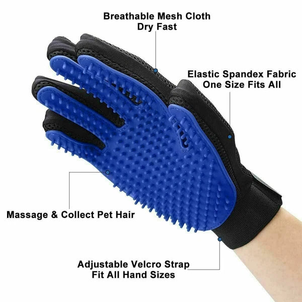 Pet Dog Cat Bath Gloves Grooming Washing Massage Fur Hair Soft Cleaning Brush US