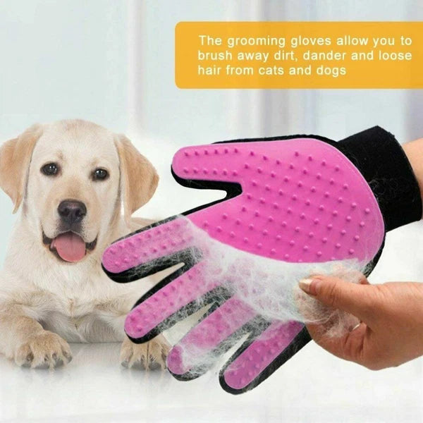 Pet Dog Cat Bath Gloves Grooming Washing Massage Fur Hair Soft Cleaning Brush US
