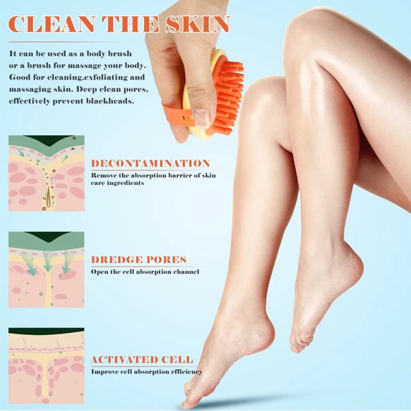 2pcs Bathroom Bath Brush Shower Skin Massage Exfoliation Scrubber with Hook