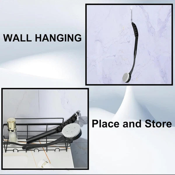 Back Scrubber for Shower,20.5" Bath Brush Long 20.5"Black, 20.5" Black