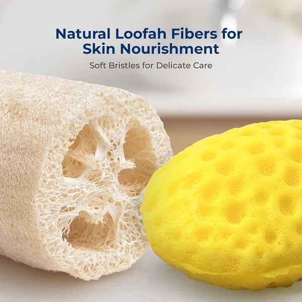 SereneLife 4" Natural Loofah Exfoliating Body Sponge Scrubber in Bath Spa Shower