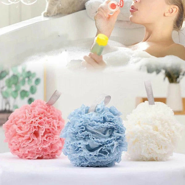 Exfoliating Large Body Scrubber Sponge Flower Brush Puff Bath Loofah Mesh Shower