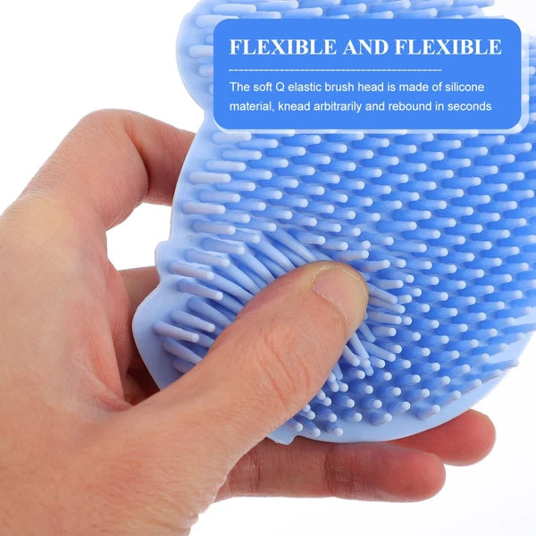 Infant Bath Brush Baby Bathing Scrubber Silicone Infant Shower Brush Bath Brush