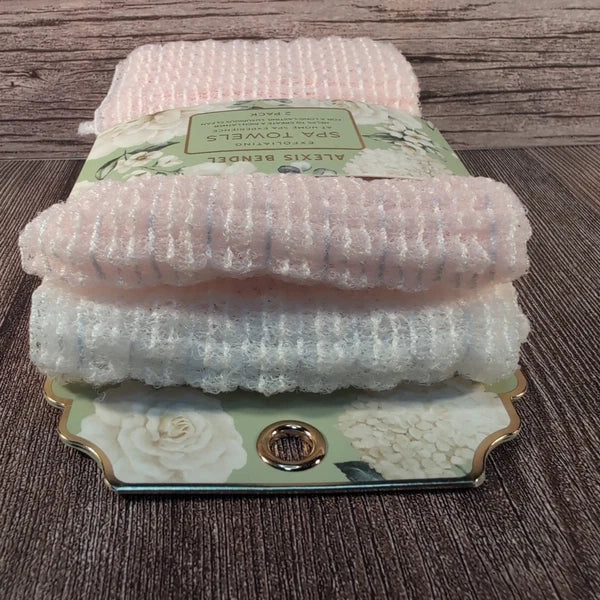 2-Pack Body Exfoliating Cloth Towel Stretchy Bath Shower Washcloth Spa