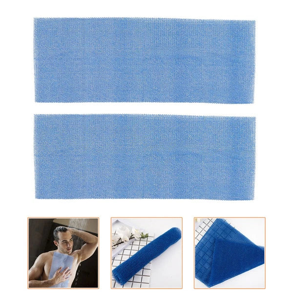 2 Pcs Bath Towel Women's Man Bathroom Scrubber Shower Brush for Body