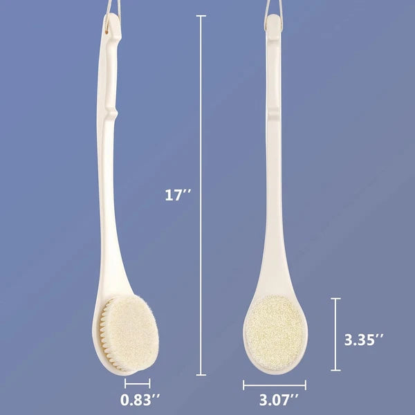 Body Brush Back Scrubber, 17 in Never Mold Back Brush Long Handle for Shower, Ex