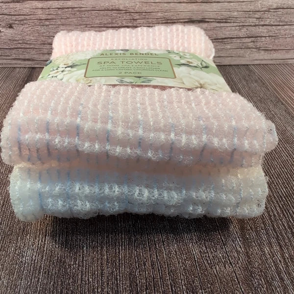 2-Pack Body Exfoliating Cloth Towel Stretchy Bath Shower Washcloth Spa